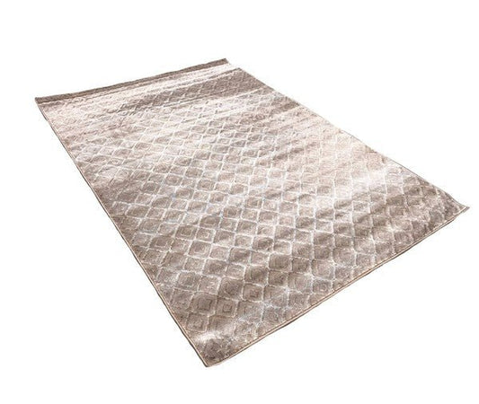 5' x 7'6'' Dark Beige Diamonds Silky Glam Rug - Singing Wind Market