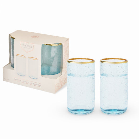 Aqua Bubble Glass Tumbler Set By Twine - Singing Wind Market