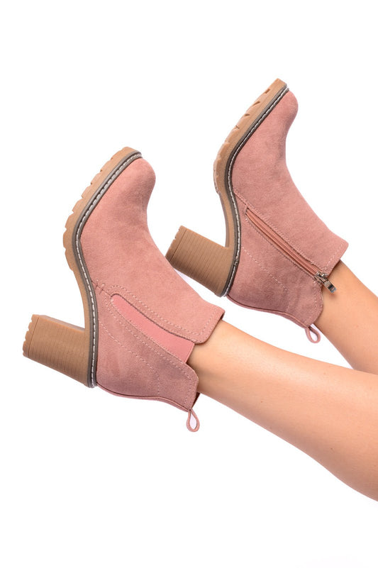 Bite Me Bootie in Blush Faux Suede - Singing Wind Market