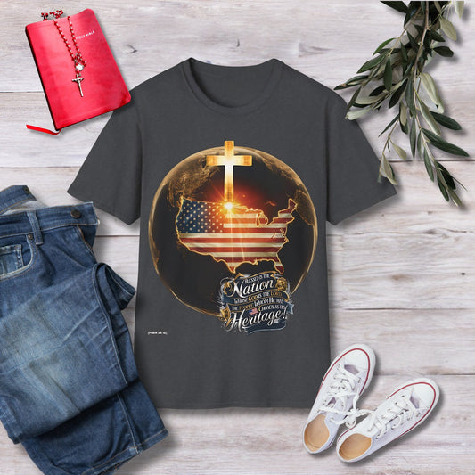 Blessed is the nation Unisex Christian T-shirt - Singing Wind Market