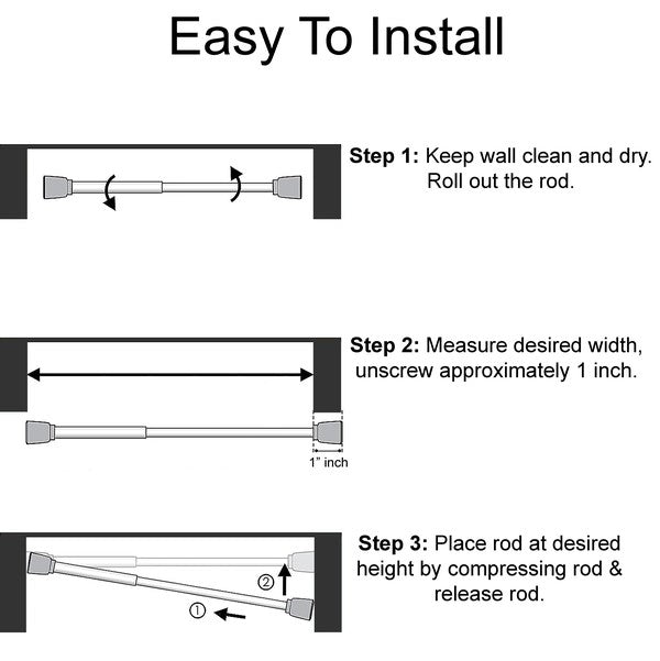 Blue Adjustable Tension Curtain Rod 41 - 76 in. - Singing Wind Market