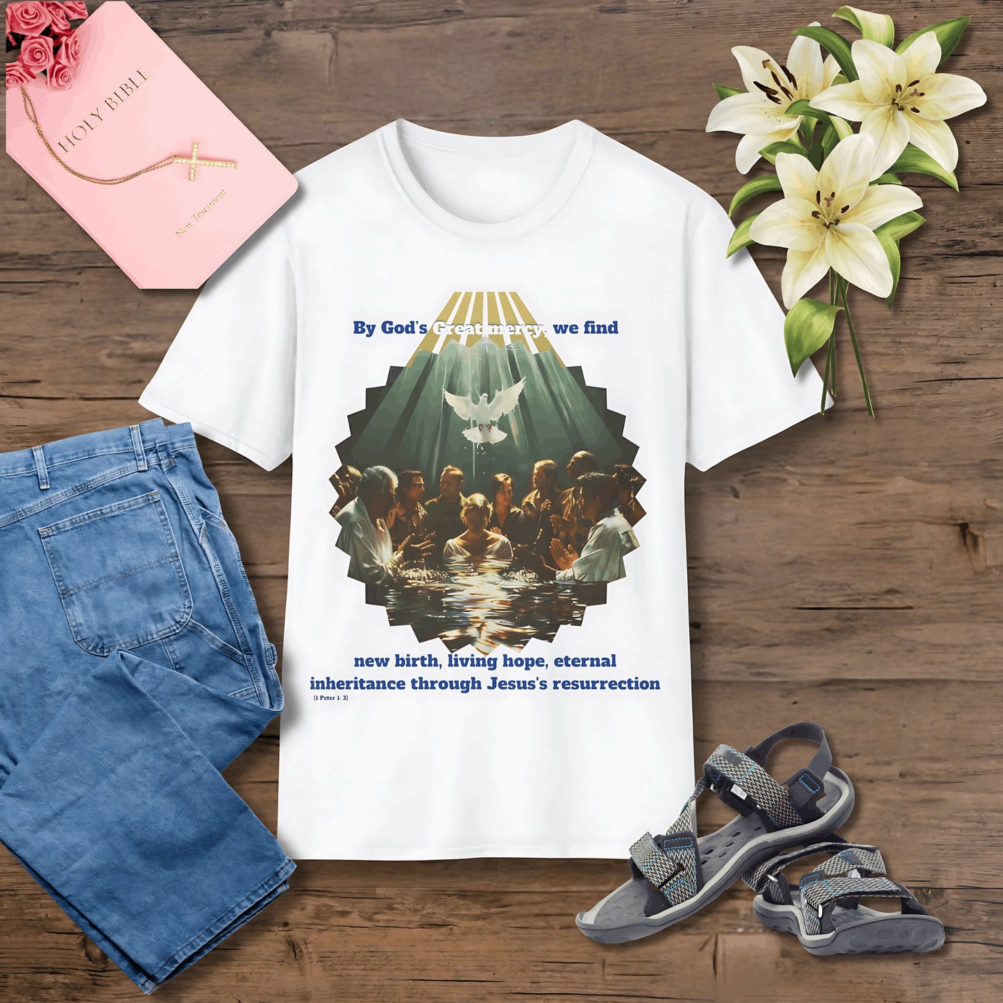 By God's great mercy Unisex Christian T-shirt - Singing Wind Market