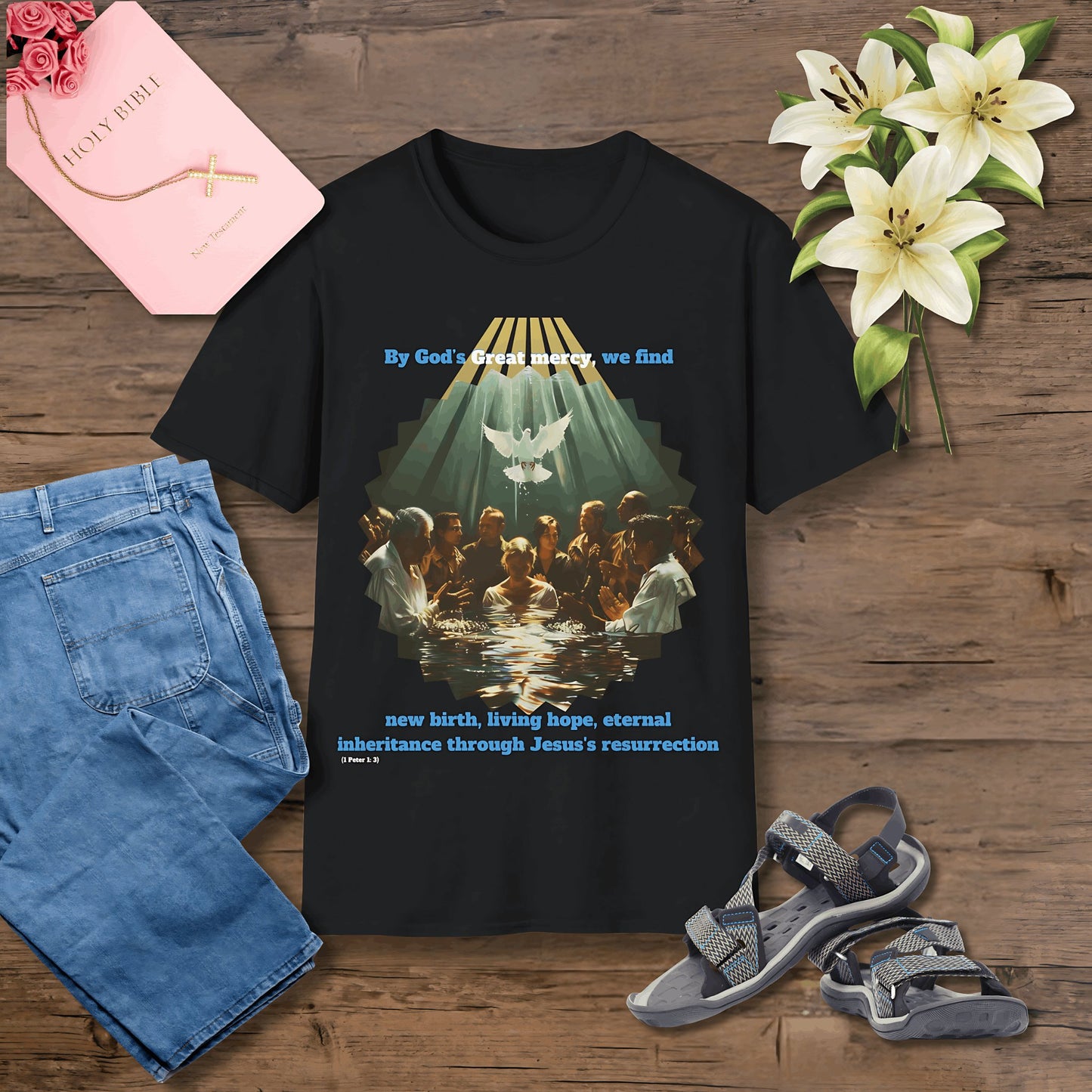 By God's great mercy Unisex Christian T-shirt - Singing Wind Market