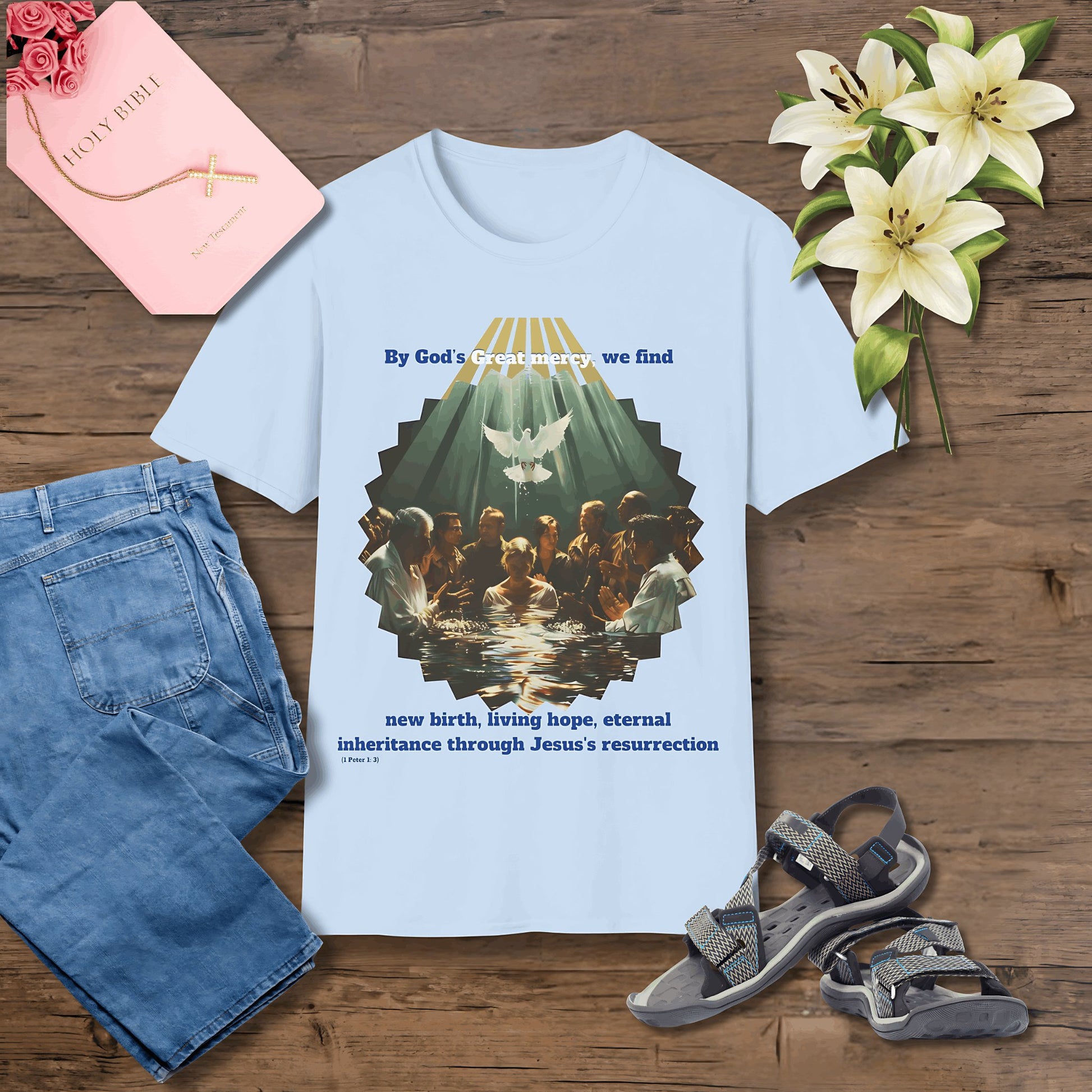 By God's great mercy Unisex Christian T-shirt - Singing Wind Market