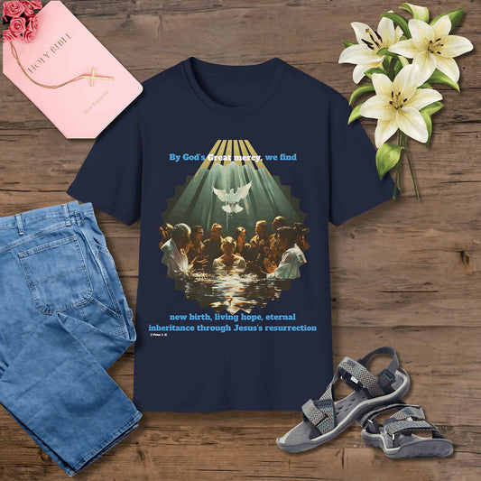 By God's great mercy Unisex Christian T-shirt - Singing Wind Market