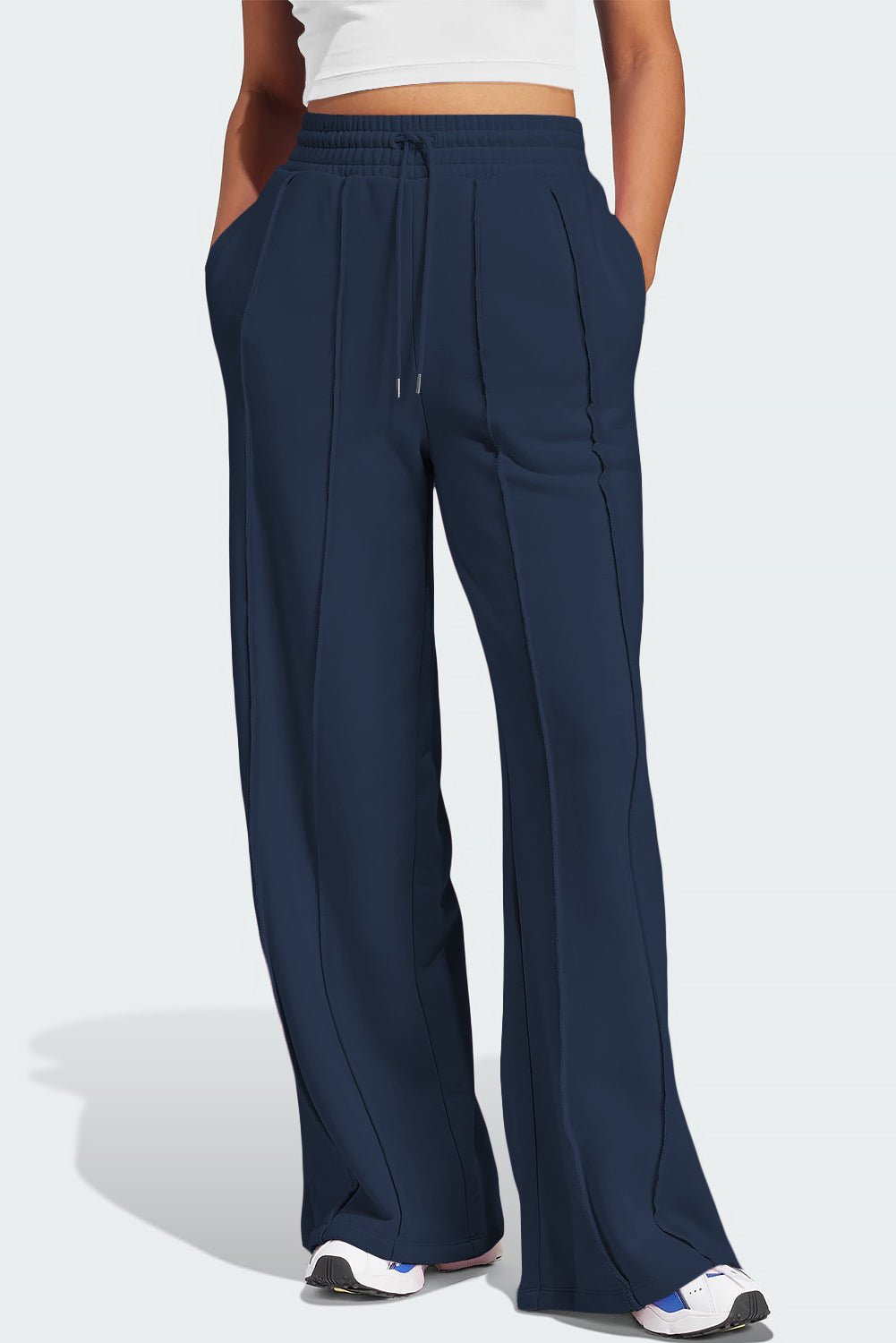 Drawstring Wide Leg Active Pants - Singing Wind Market