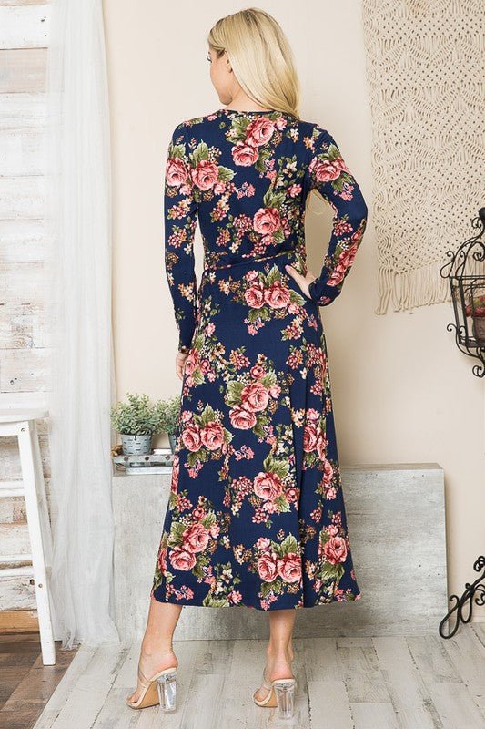 Floral Maxi Wrap Dress - Singing Wind Market