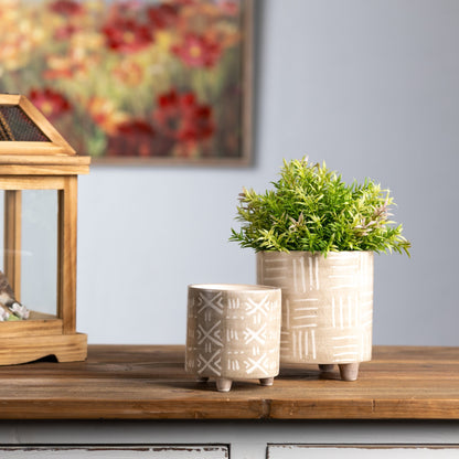 Footed Stone Planter - Singing Wind Market