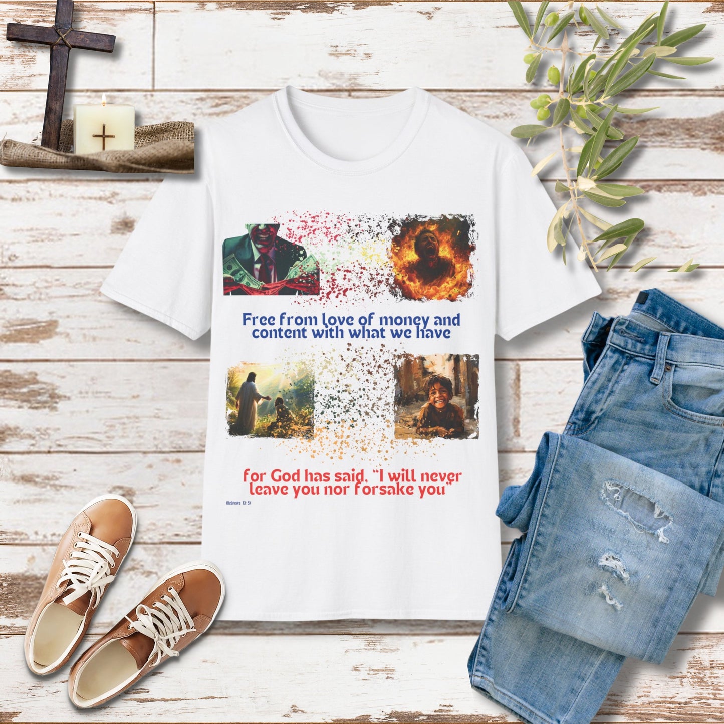 Free from love of money Unisex Christian T-shirt - Singing Wind Market