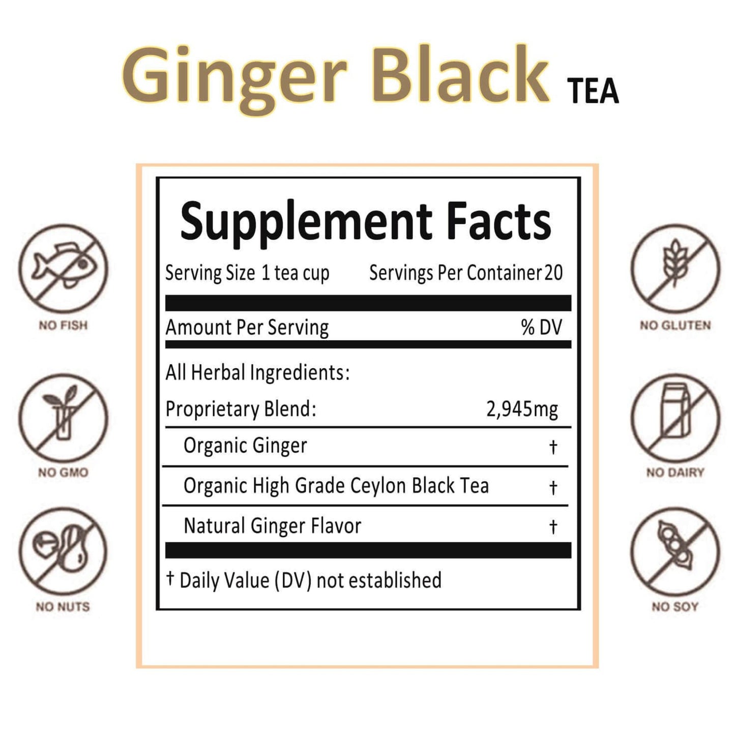 Ginger Black Tea - Immunity BoosterTea - USDA Organic - Singing Wind Market