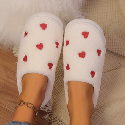 Heart Round Toe Flat Slippers - Singing Wind Market