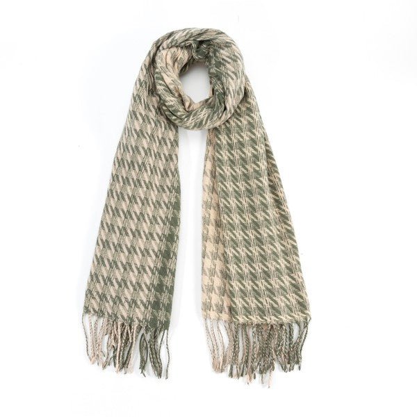 HOUNDSTOOTH TWO TONED FASHION SCARF - Singing Wind Market