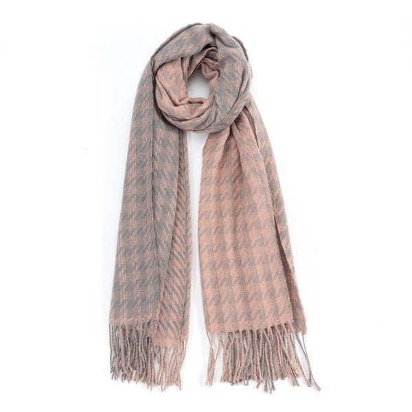 HOUNDSTOOTH TWO TONED FASHION SCARF - Singing Wind Market