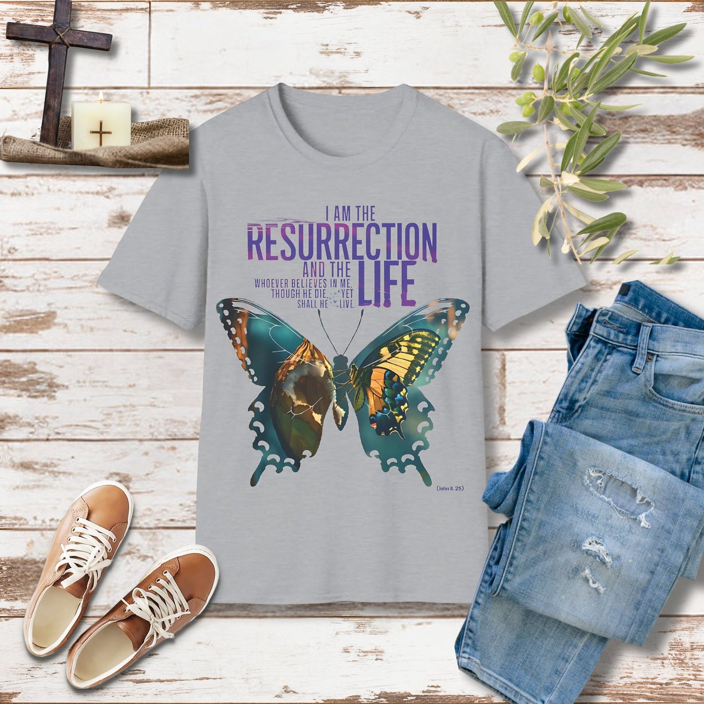 I am the resurrection Unisex Christian T-shirt - Singing Wind Market