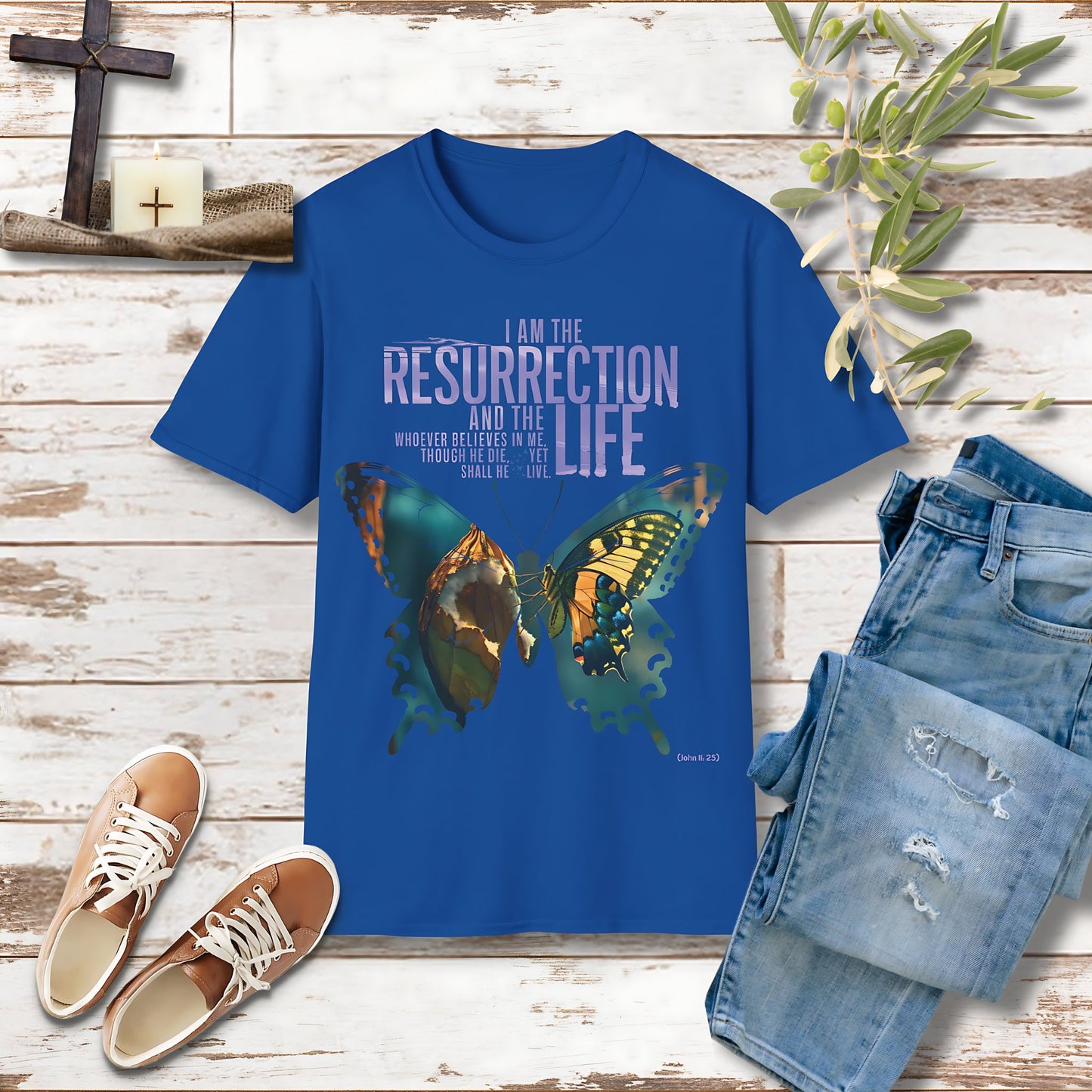 I am the resurrection Unisex Christian T-shirt - Singing Wind Market