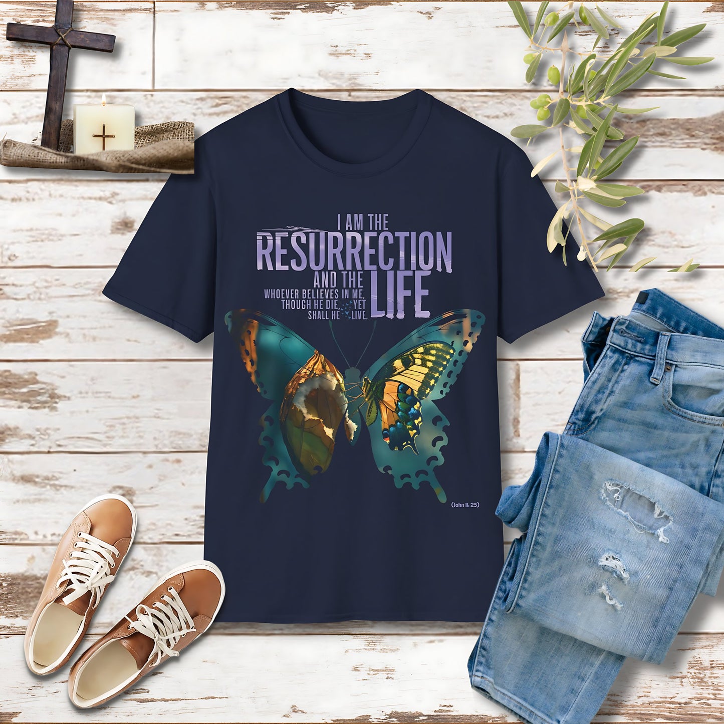 I am the resurrection Unisex Christian T-shirt - Singing Wind Market