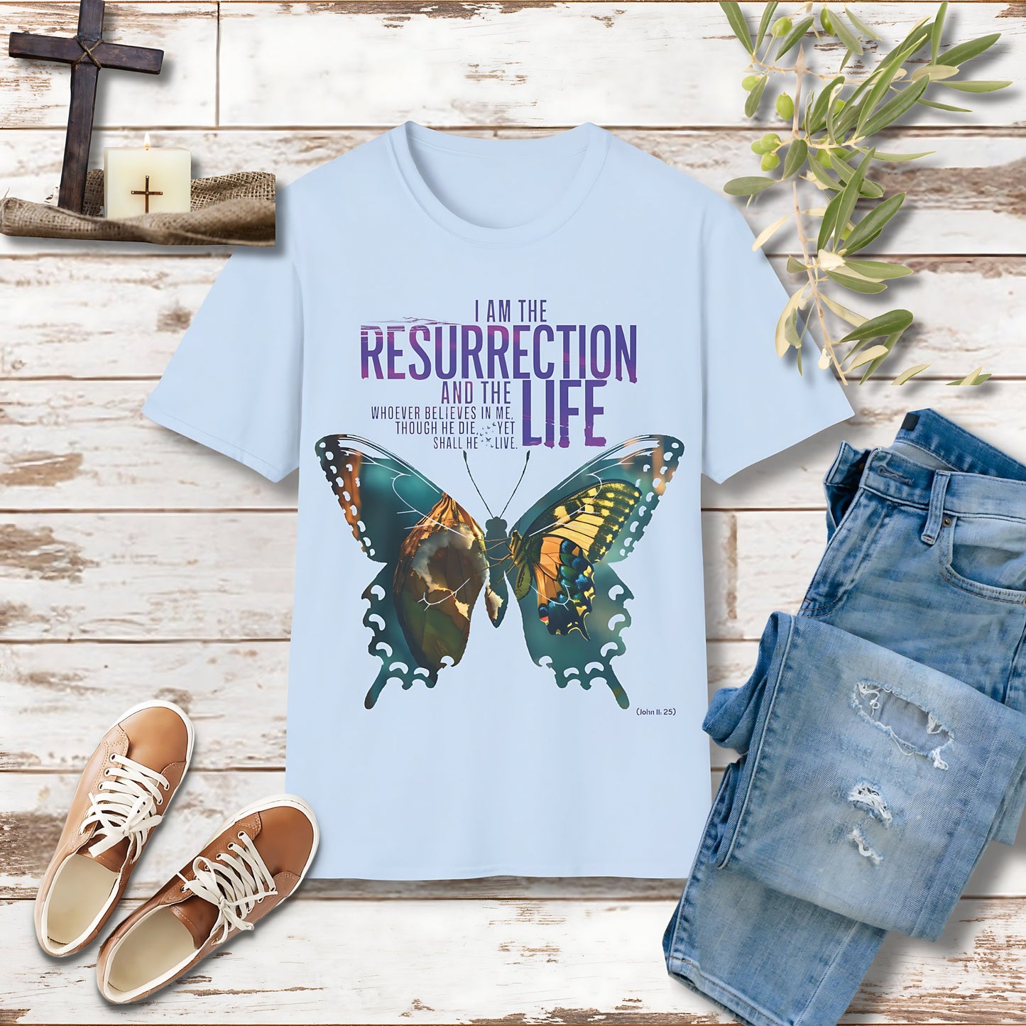 I am the resurrection Unisex Christian T-shirt - Singing Wind Market