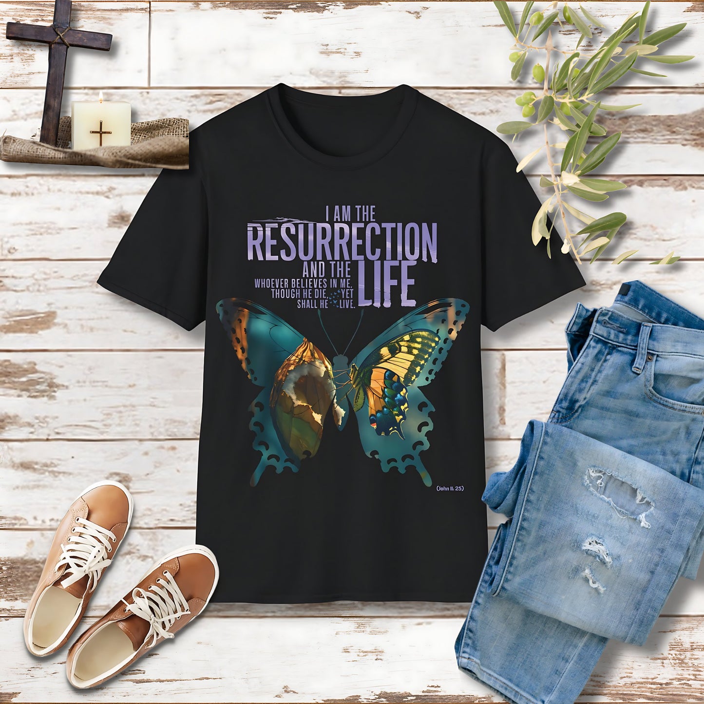 I am the resurrection Unisex Christian T-shirt - Singing Wind Market