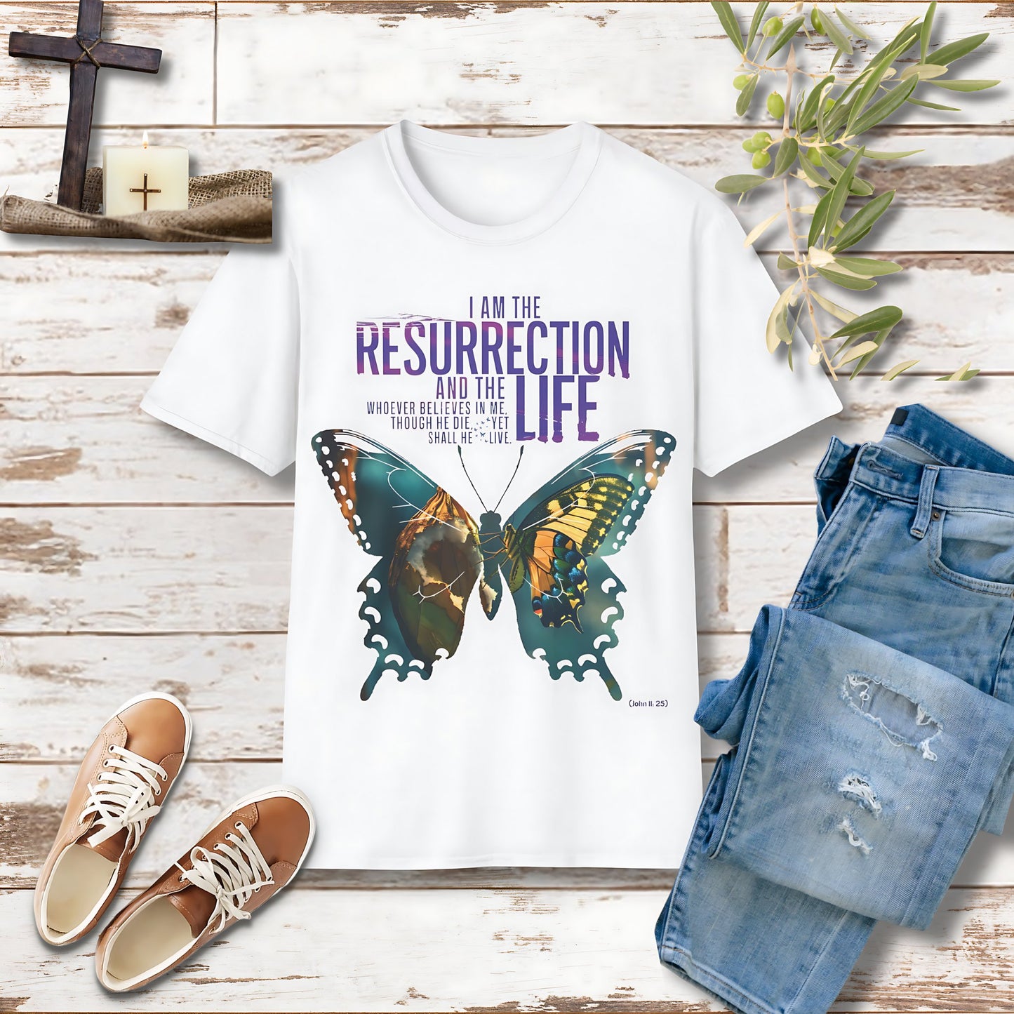 I am the resurrection Unisex Christian T-shirt - Singing Wind Market