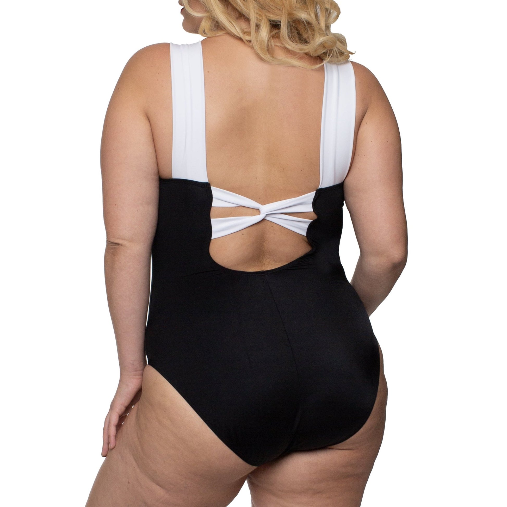 InstantFigure Curvy Contrast Trim One Piece Swimsuit - Singing Wind Market