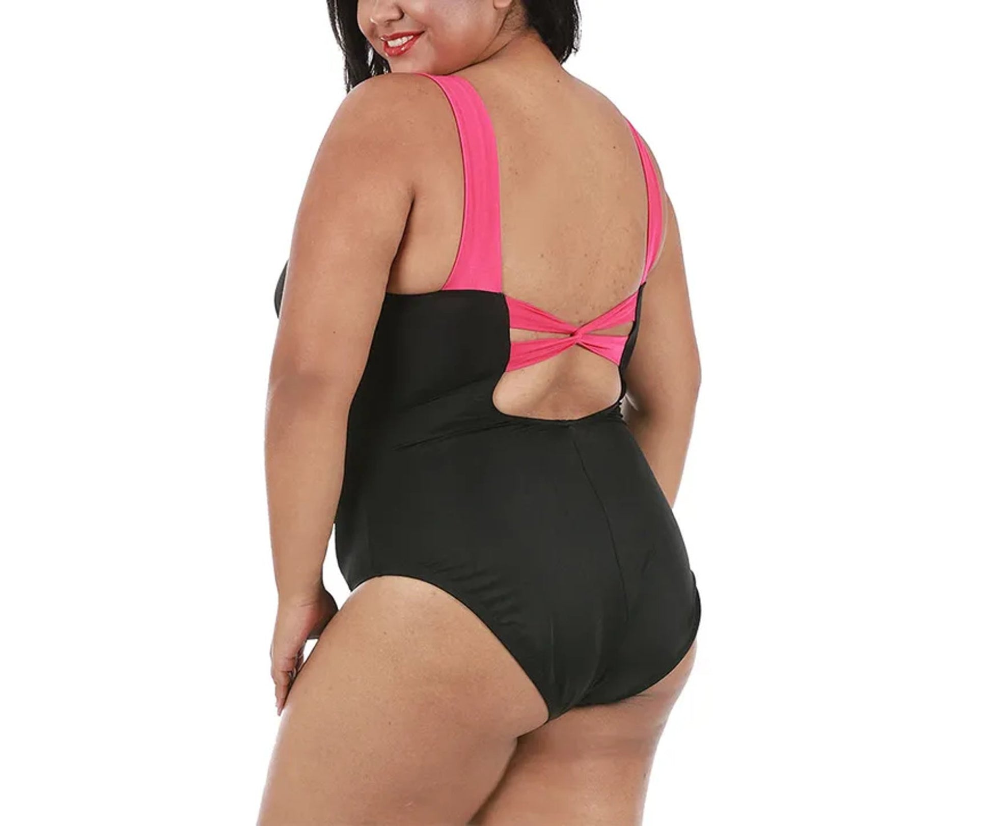 InstantFigure Curvy Contrast Trim One Piece Swimsuit - Singing Wind Market