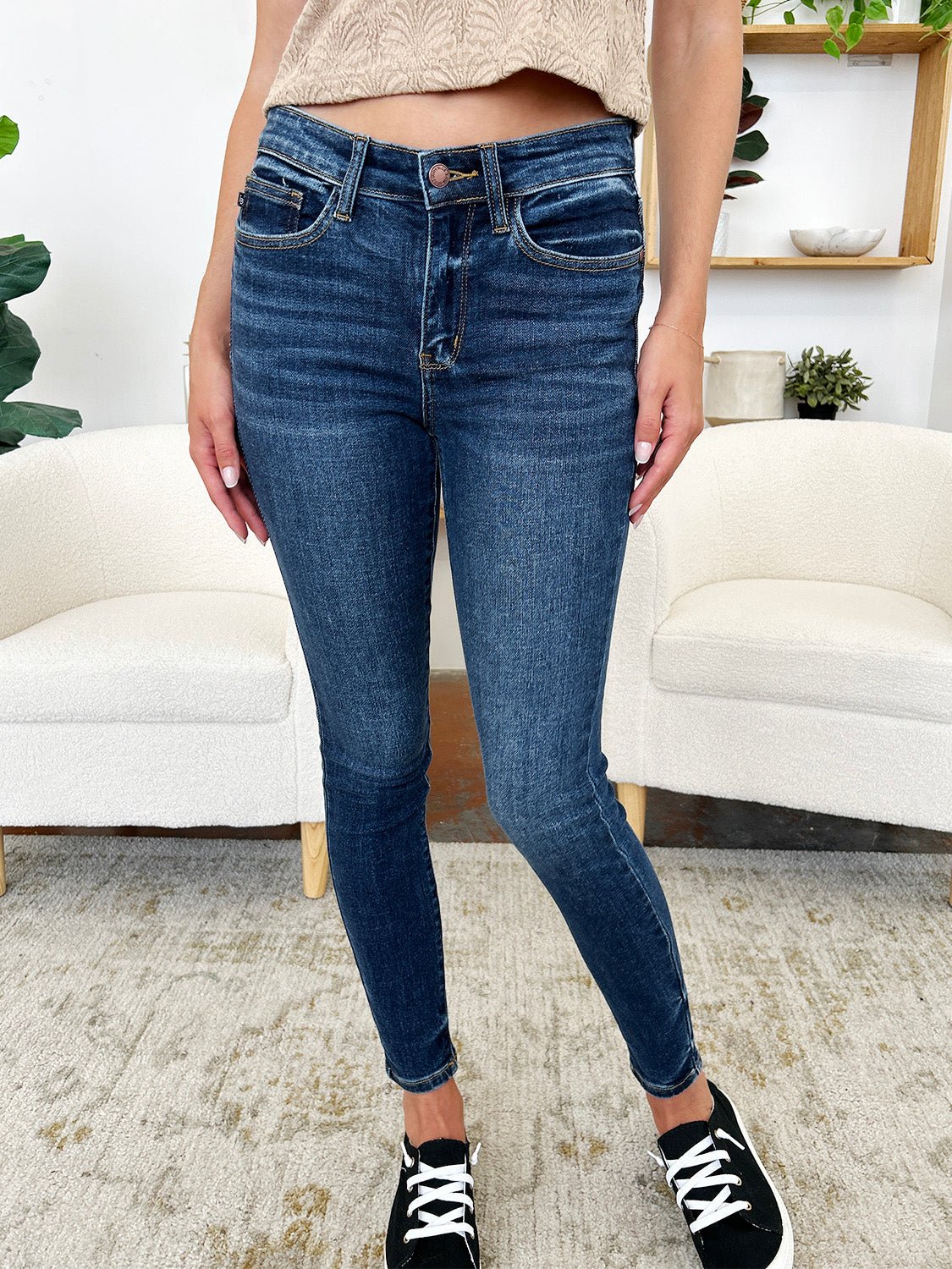 Judy Blue Full Size Classic Handsand Skinny Jeans - Singing Wind Market