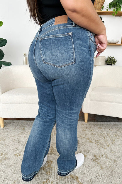 Judy Blue Full Size Mid Rise Release Hem Jeans - Singing Wind Market