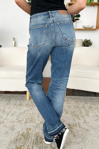 Judy Blue Full Size Mid Rise Release Hem Jeans - Singing Wind Market