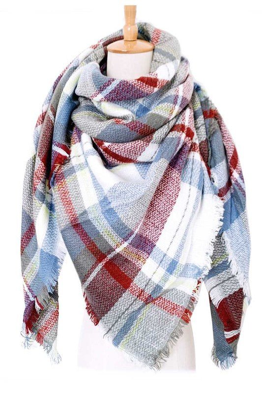 Large Plaid Blanket Scarf - Singing Wind Market