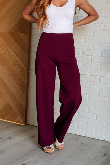 Magic Wide Leg Pants in Wine - Singing Wind Market