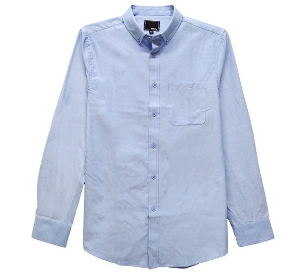 Mens White Long Sleeve Button Down Shirt - Singing Wind Market