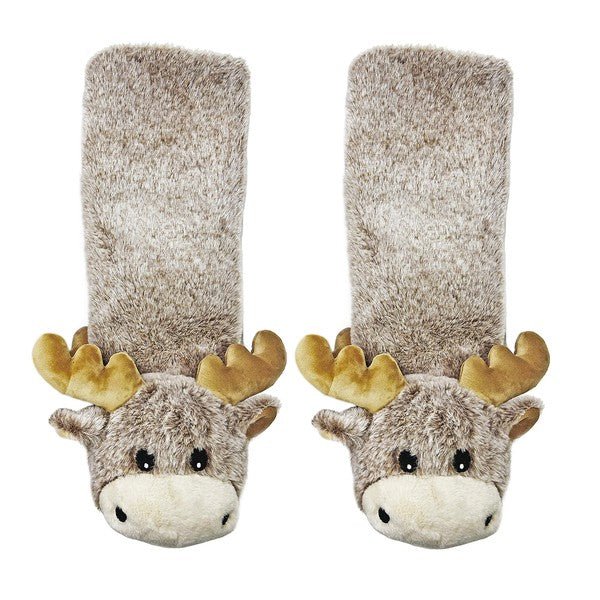 Moose Up - Kids' Plush Animal Slipper Socks - Singing Wind Market