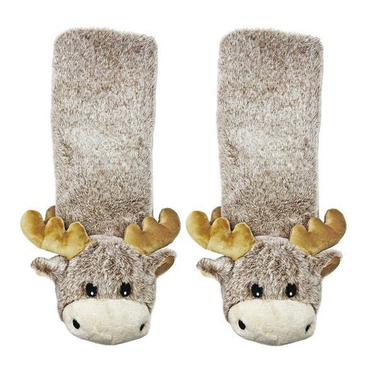 Moose Up - Kids' Plush Animal Slipper Socks - Singing Wind Market