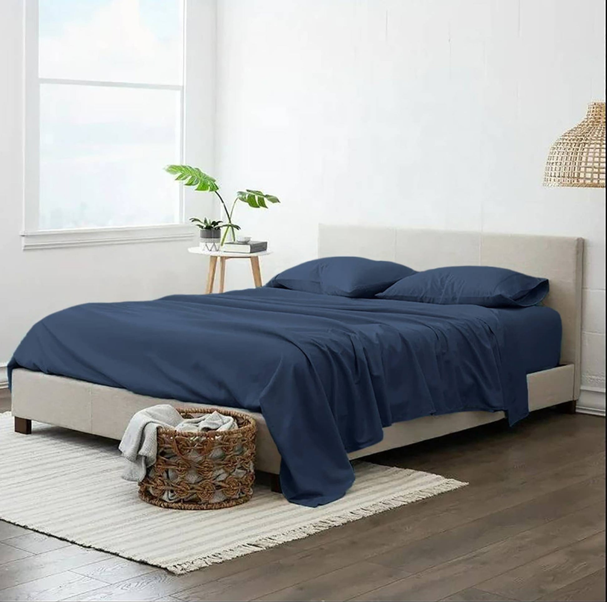 Navy Blue Extra Soft Cozy Sheet Set 12" Deep Pocket - Singing Wind Market