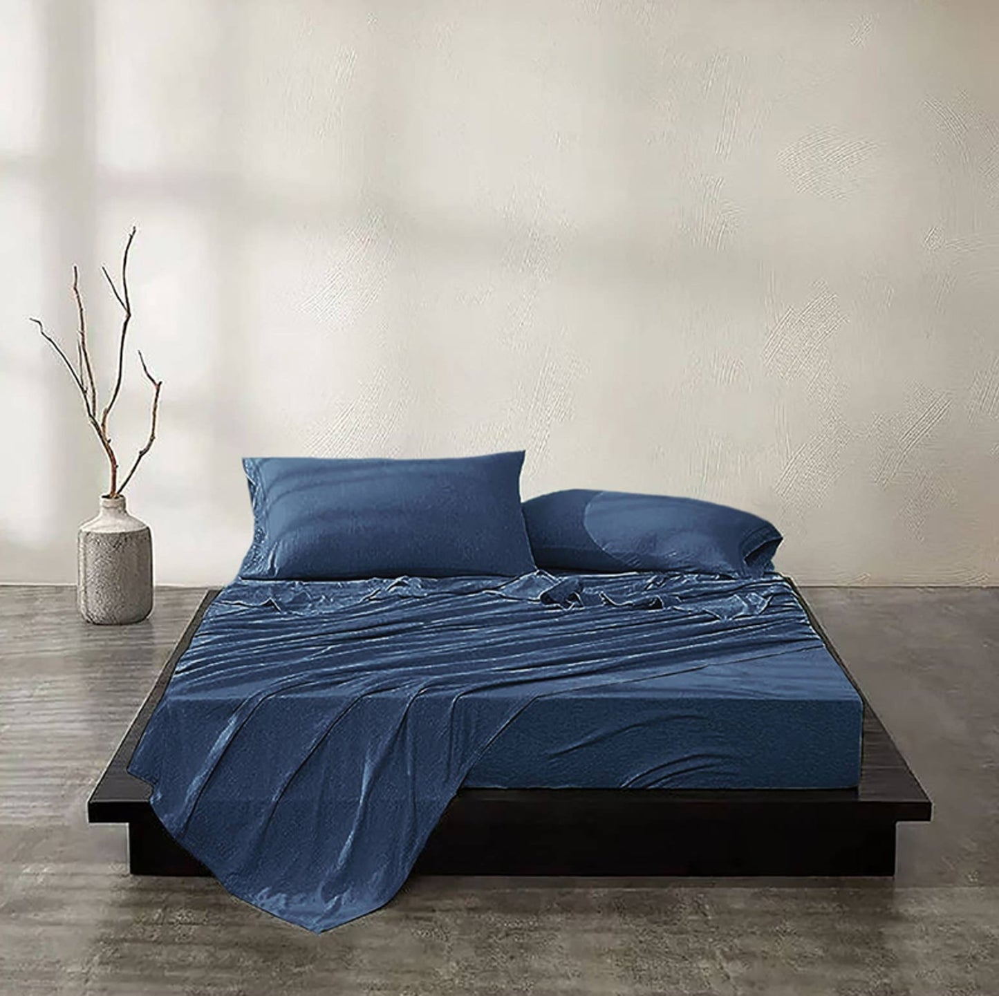 Navy Blue Extra Soft Cozy Sheet Set 12" Deep Pocket - Singing Wind Market