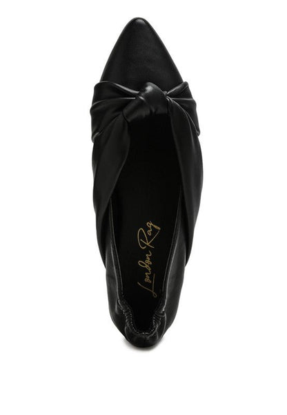 Norma Knot Detail Elasticated Ballet Flats - Singing Wind Market