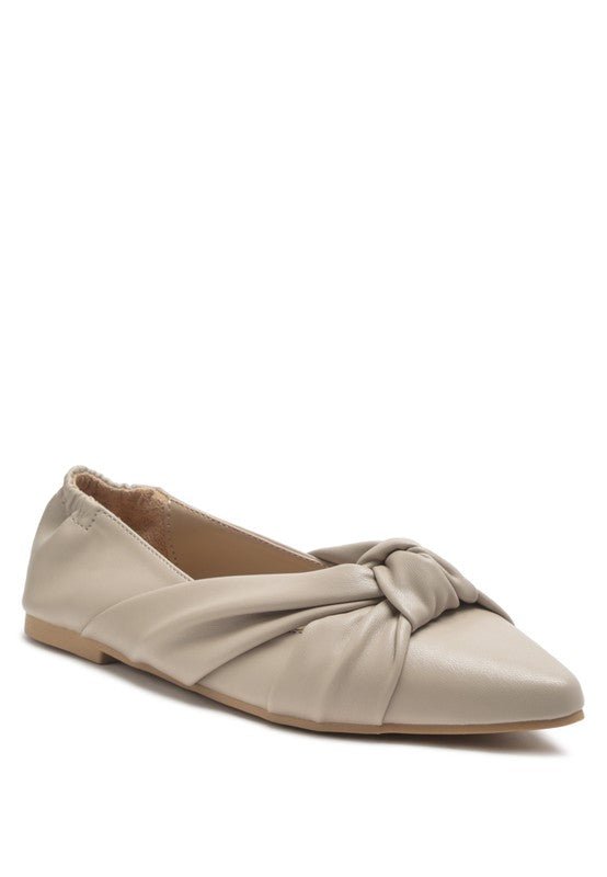 Norma Knot Detail Elasticated Ballet Flats - Singing Wind Market