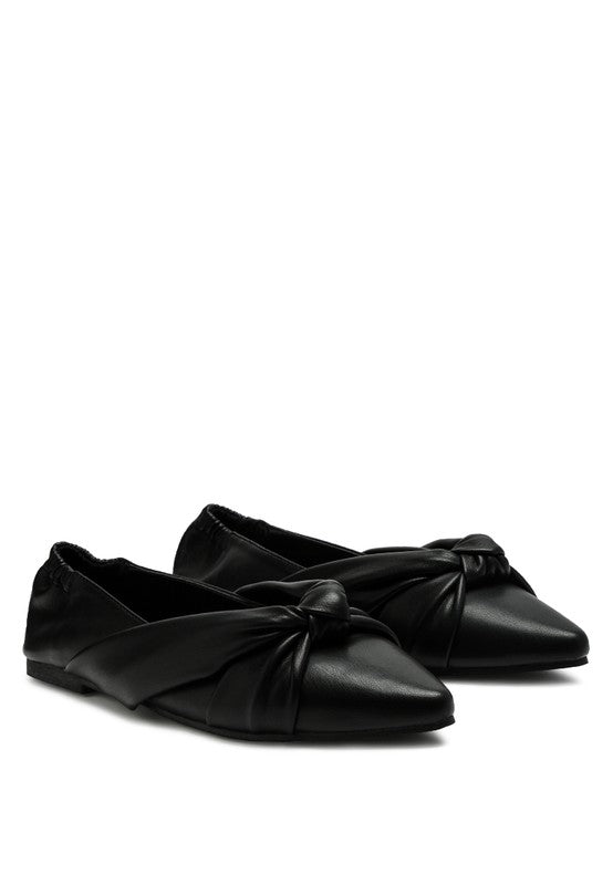 Norma Knot Detail Elasticated Ballet Flats - Singing Wind Market