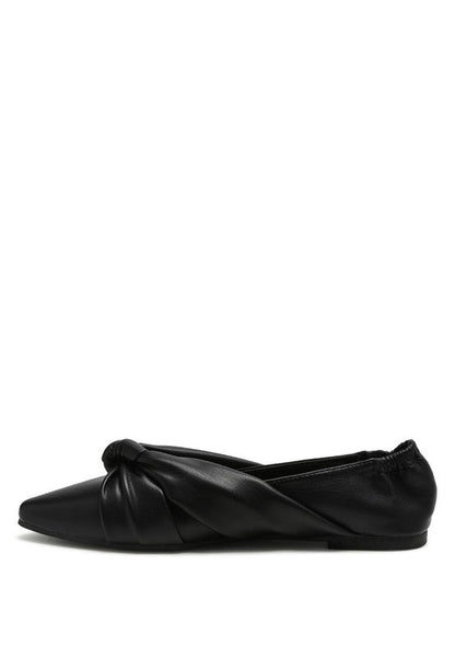 Norma Knot Detail Elasticated Ballet Flats - Singing Wind Market