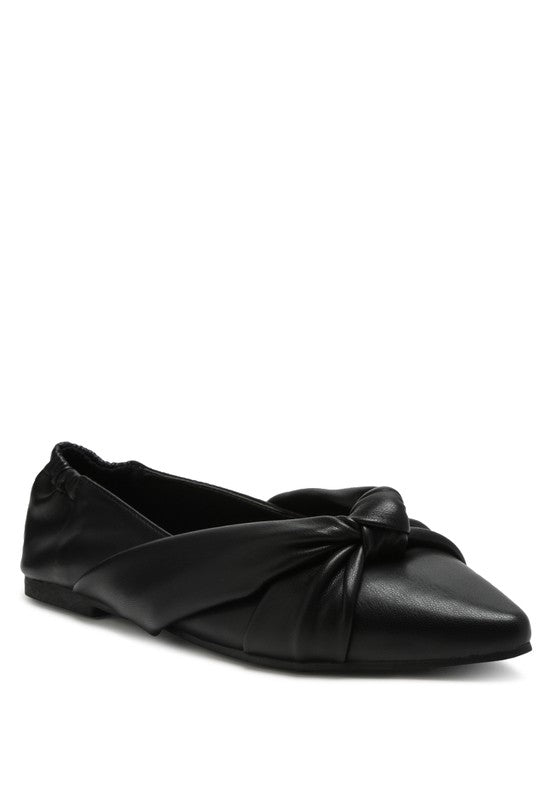 Norma Knot Detail Elasticated Ballet Flats - Singing Wind Market