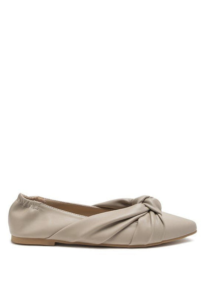 Norma Knot Detail Elasticated Ballet Flats - Singing Wind Market