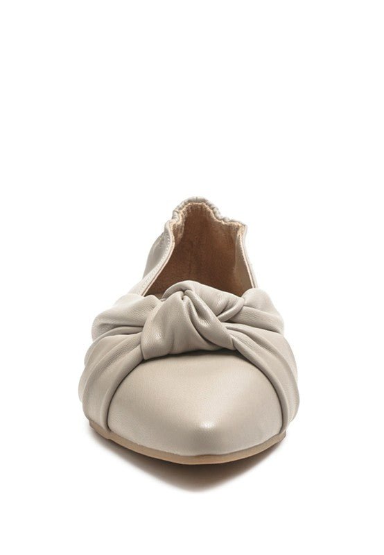 Norma Knot Detail Elasticated Ballet Flats - Singing Wind Market