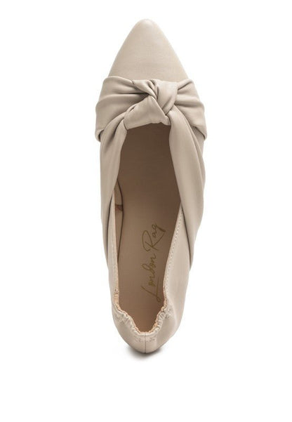 Norma Knot Detail Elasticated Ballet Flats - Singing Wind Market