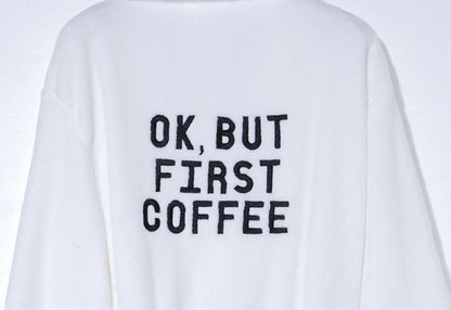 Ok, But First Coffee Plush Fleece Robe - Singing Wind Market