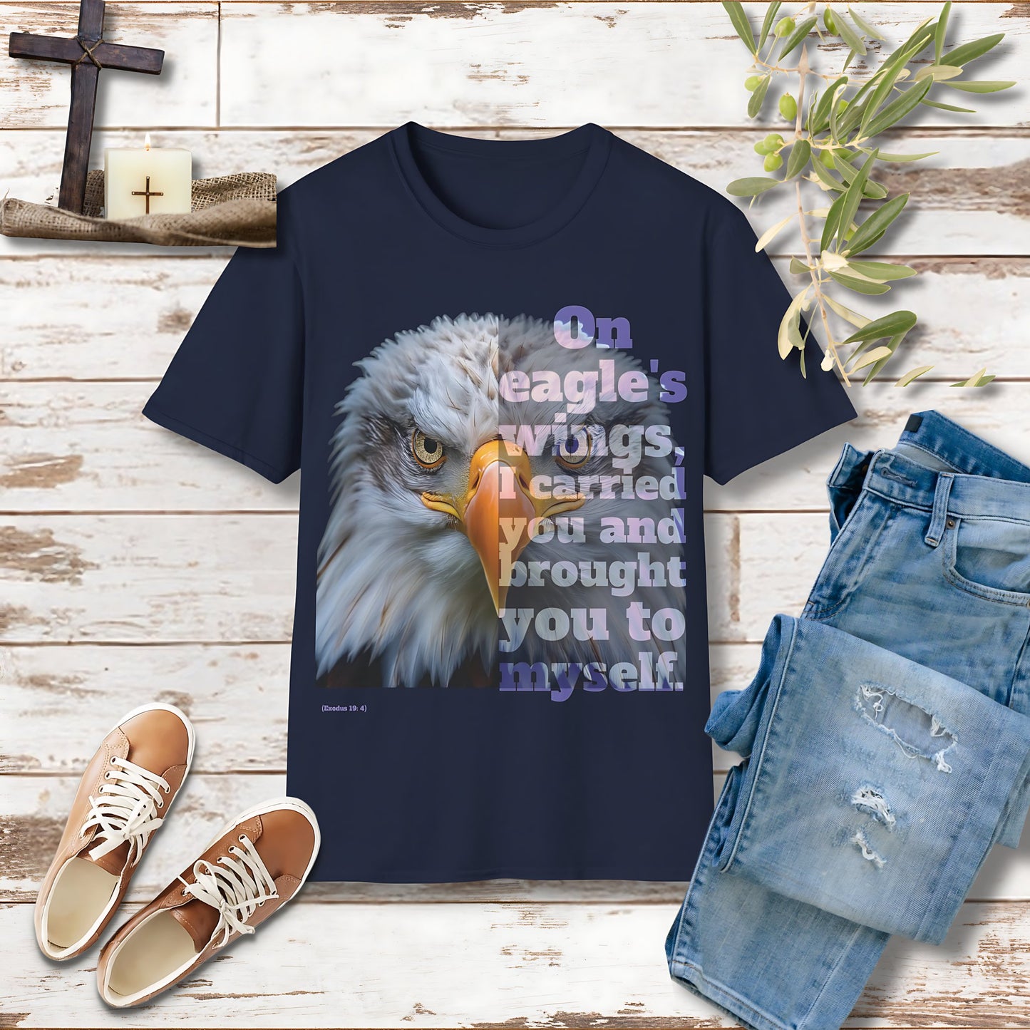 On eagle's wings I carried you Unisex Christian T-shirt - Singing Wind Market