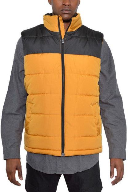 PADDED WINTER TWO TONE VEST - Singing Wind Market