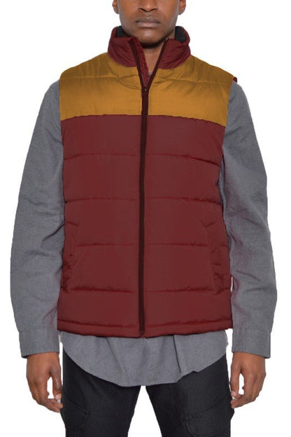 PADDED WINTER TWO TONE VEST - Singing Wind Market