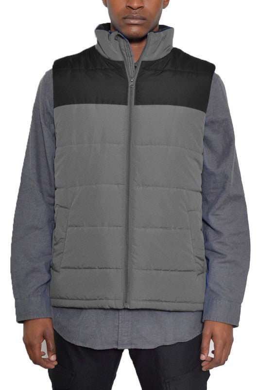 PADDED WINTER TWO TONE VEST - Singing Wind Market