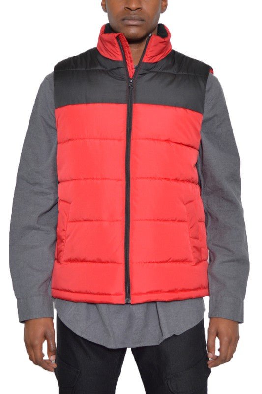 PADDED WINTER TWO TONE VEST - Singing Wind Market