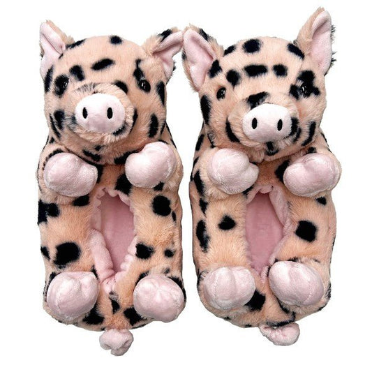 Pig Belly Hugs - Kids' Cute Plush Animal Slippers - Singing Wind Market